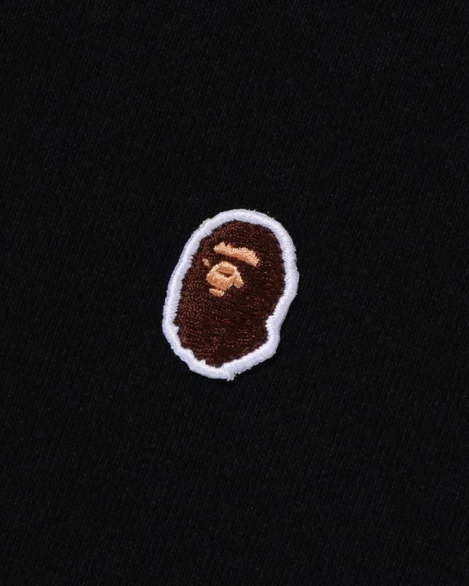 tête un point coupe décontractée col ras du cou A Bathing Ape Hommes ZHX6N4305 noir