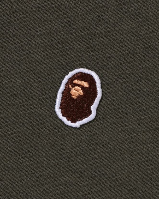 tête un point coupe décontractée col ras du cou A Bathing Ape Hommes ZHX6N4307 armée verte