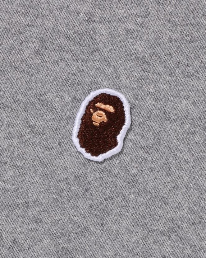 tête un point coupe décontractée col ras du cou A Bathing Ape Hommes ZHX6N4308 gris