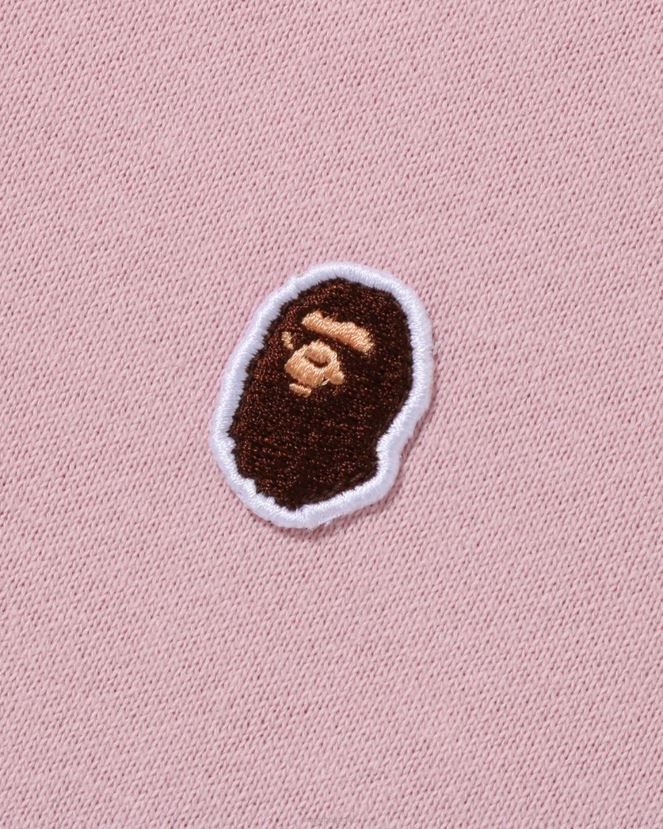 tête un point coupe décontractée col ras du cou A Bathing Ape Hommes ZHX6N4309 rose