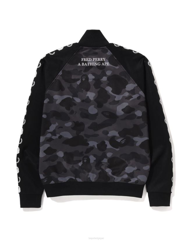 veste de survêtement camouflage x fred perry A Bathing Ape Hommes ZHX6N4214 noir