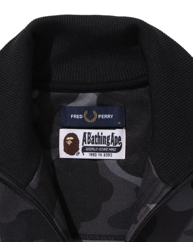 veste de survêtement camouflage x fred perry A Bathing Ape Hommes ZHX6N4214 noir