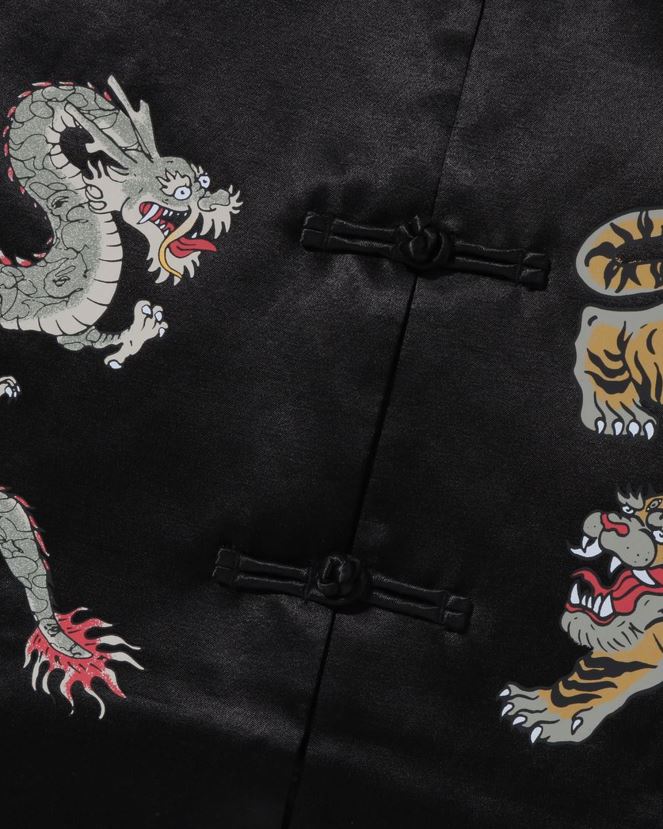 veste en porcelaine coupe ample à motif japonais A Bathing Ape Hommes ZHX6N4113 noir