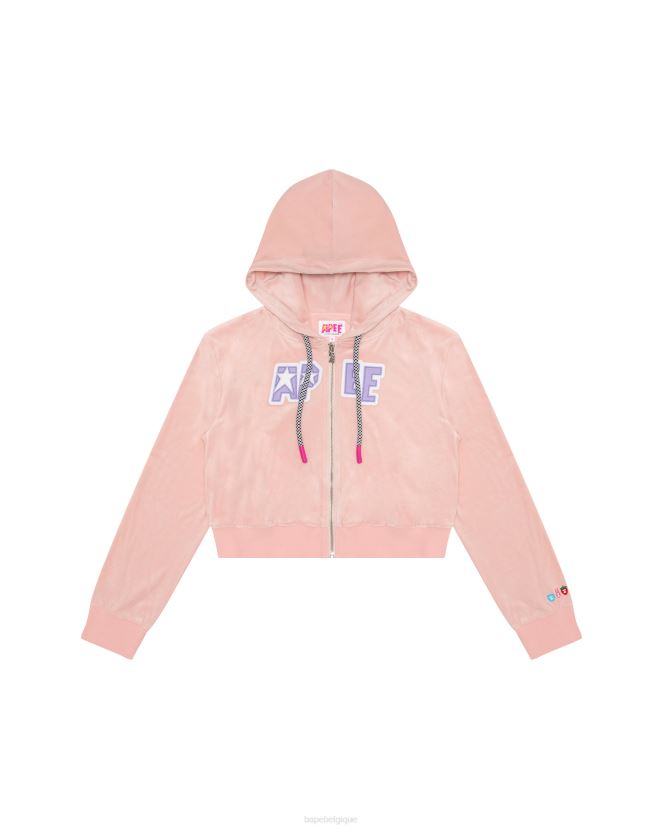 veste en velours A Bathing Ape femmes ZHX6N41051 rose