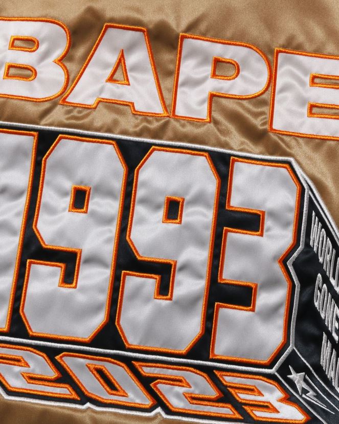 veste universitaire en nylon A Bathing Ape Hommes ZHX6N4181 or