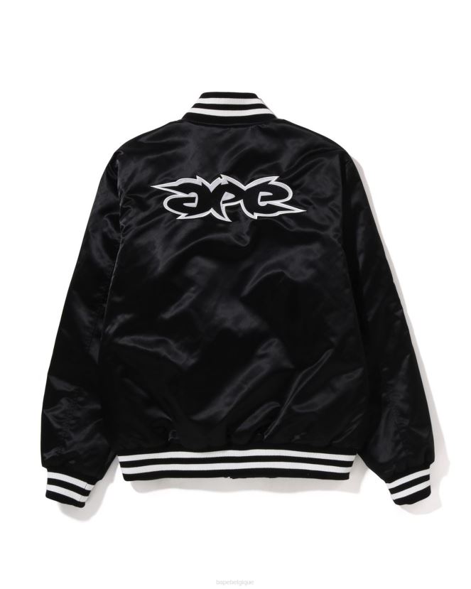 veste universitaire en nylon à coupe décontractée A Bathing Ape Hommes ZHX6N4349 noir
