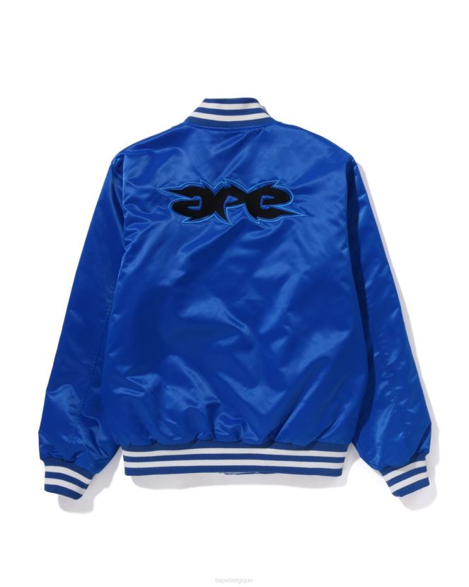 veste universitaire en nylon à coupe décontractée A Bathing Ape Hommes ZHX6N4350 bleu
