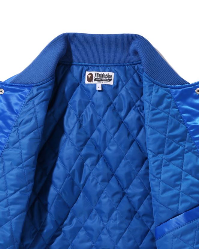 veste universitaire en nylon à coupe décontractée A Bathing Ape Hommes ZHX6N4350 bleu