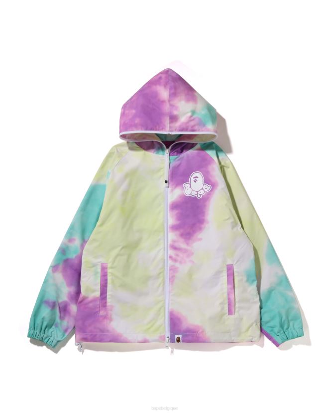 veste zippée à capuche oversize tie-dye A Bathing Ape femmes ZHX6N4995 cause