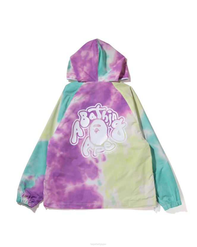 veste zippée à capuche oversize tie-dye A Bathing Ape femmes ZHX6N4995 cause