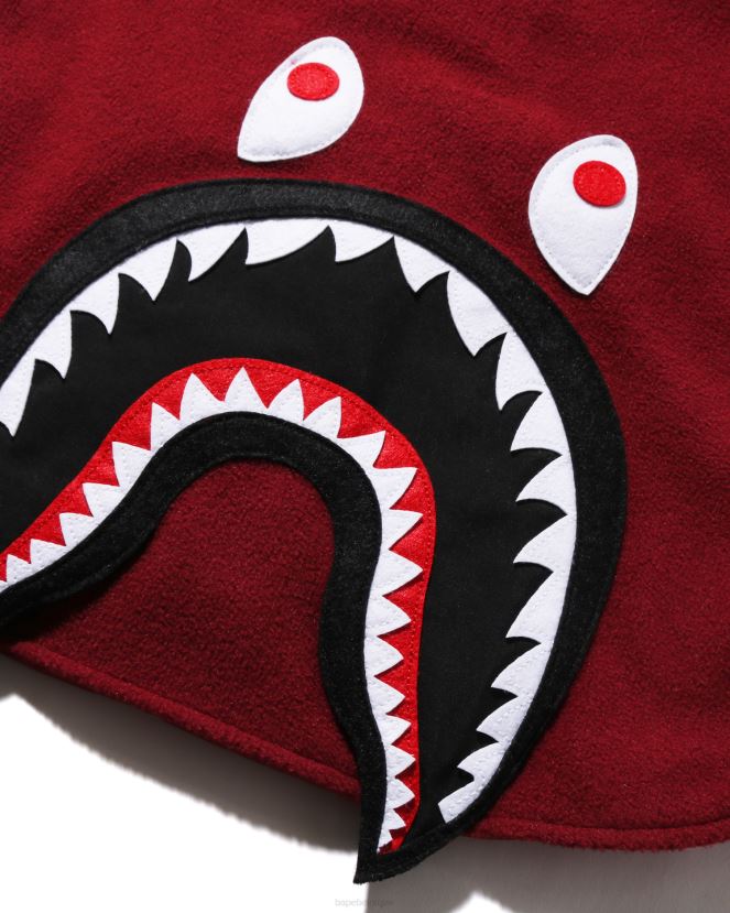 veste à patch requin A Bathing Ape enfants ZHX6N41641 rouge vif