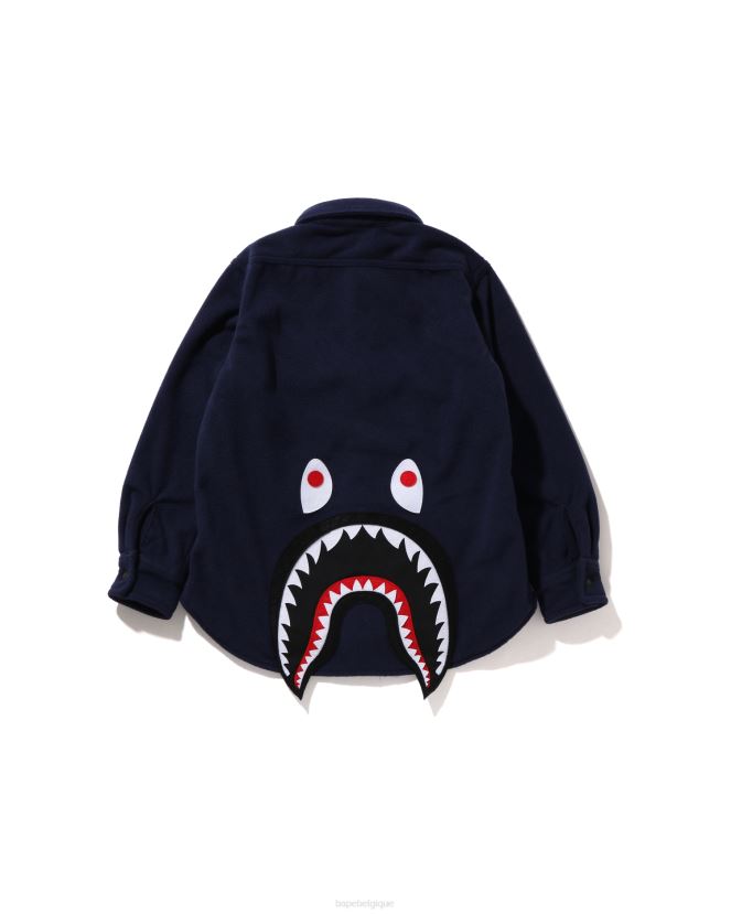 veste à patch requin A Bathing Ape enfants ZHX6N41642 bleu
