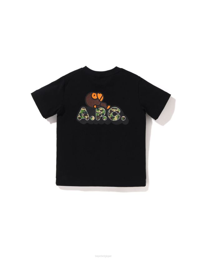 x apc milo sur t-shirt apc A Bathing Ape enfants ZHX6N41572 noir