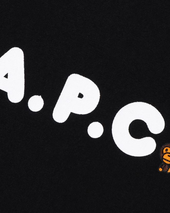 x apc milo sur t-shirt apc A Bathing Ape enfants ZHX6N41572 noir