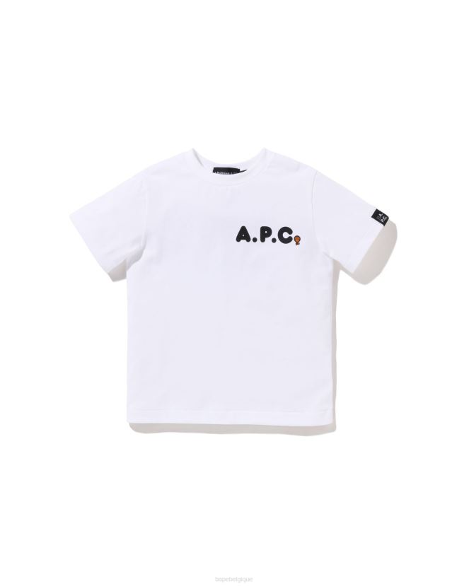 x apc milo sur t-shirt apc A Bathing Ape enfants ZHX6N41573 blanc