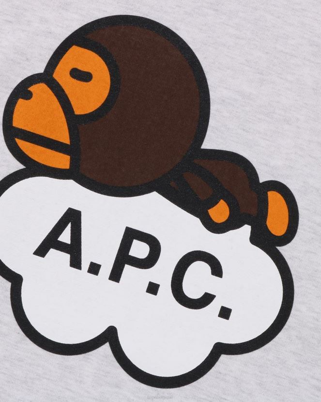 x apc t-shirt milo large A Bathing Ape femmes ZHX6N4903 gris
