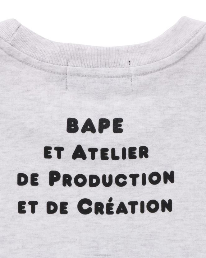 x apc t-shirt milo large A Bathing Ape femmes ZHX6N4903 gris