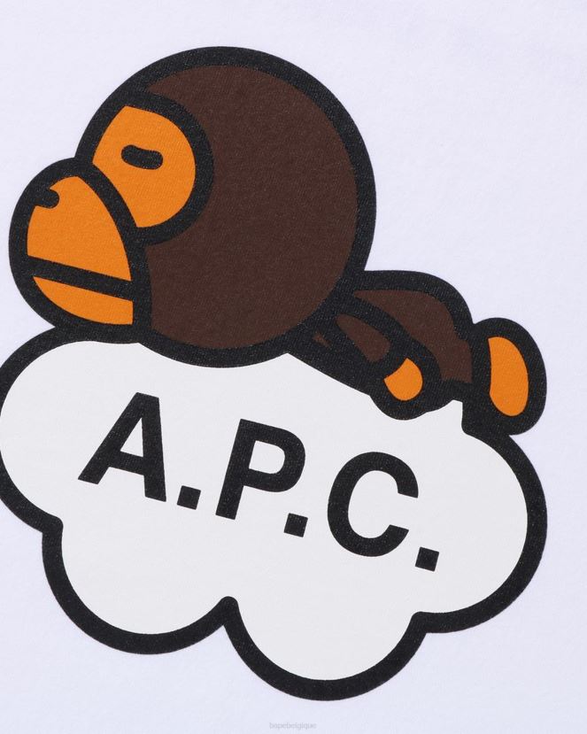 x apc t-shirt milo large A Bathing Ape femmes ZHX6N4904 blanc