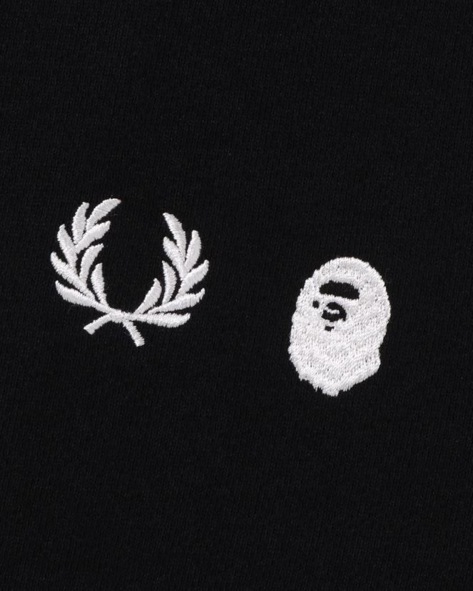 x fred perry sweat à capuche zippé camouflage couleur A Bathing Ape Hommes ZHX6N4215 noir