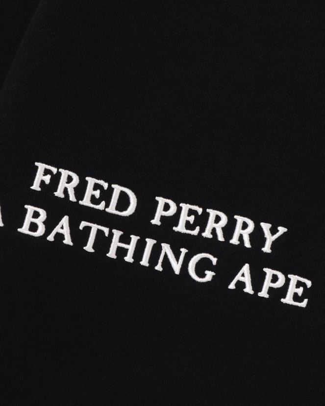 x fred perry sweat à capuche zippé camouflage couleur A Bathing Ape Hommes ZHX6N4215 noir