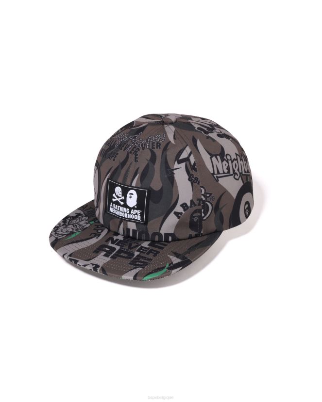 x plafond nbhd A Bathing Ape Hommes ZHX6N4506 kaki foncé